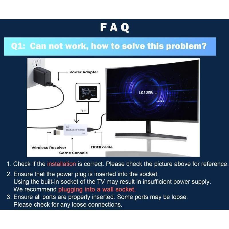 Mass Games Retro Game Console with 20000+ Built-In Games 19 Emulators 2 Wireless Controllers 4K Output & 64GB SD Card Perfect for Kids & Adults - Portable Gaming System Tiktokshopblackfriday